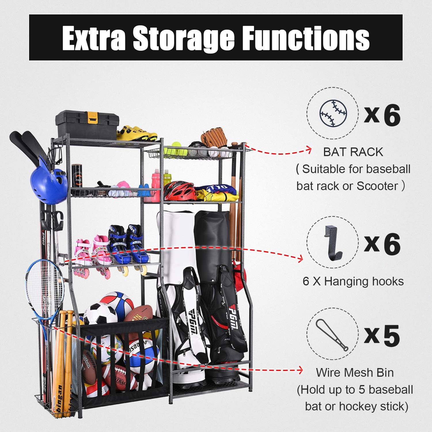 Stojak do przechowywania sprzę – Golf Equipment Garage Organizer recenzja i cena