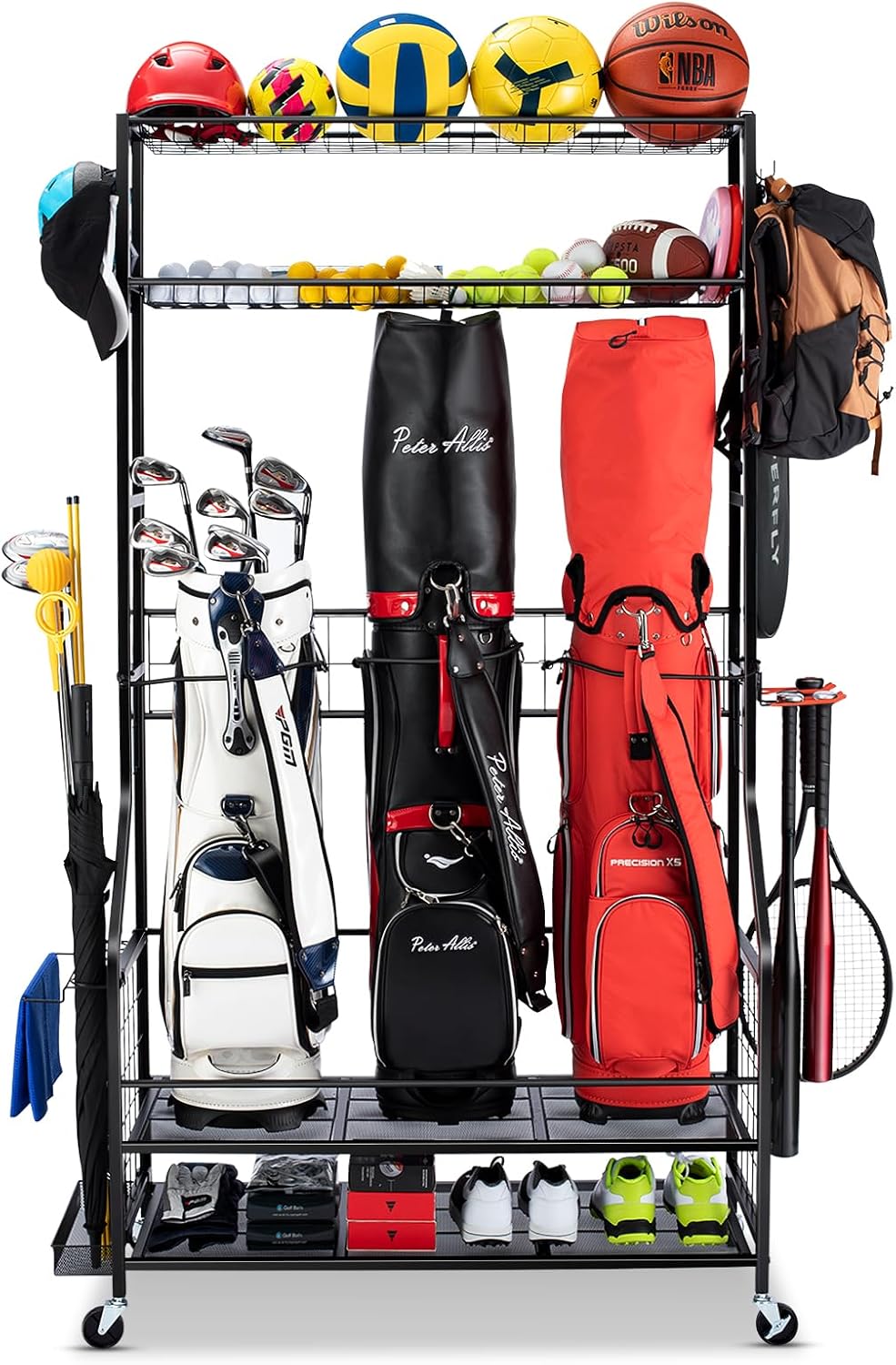 Stojak na torby golfowe, wytrz – Golf Equipment Garage Organizer recenzja i cena